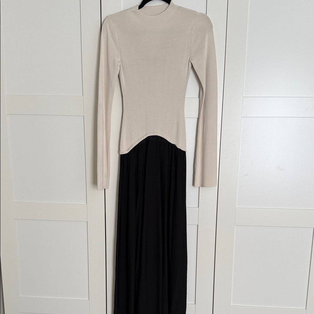 Solid & striped soglio dress